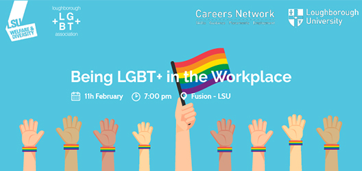 animated banner to advertise Careers Network/ LGBT+ Association panel event