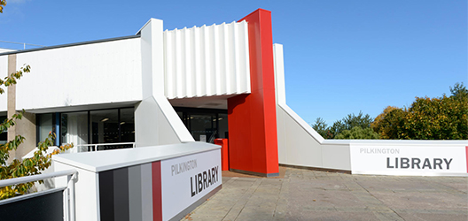 image of the entrance of the Library