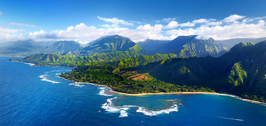 aerial view of Na Pali coast in Hawaii