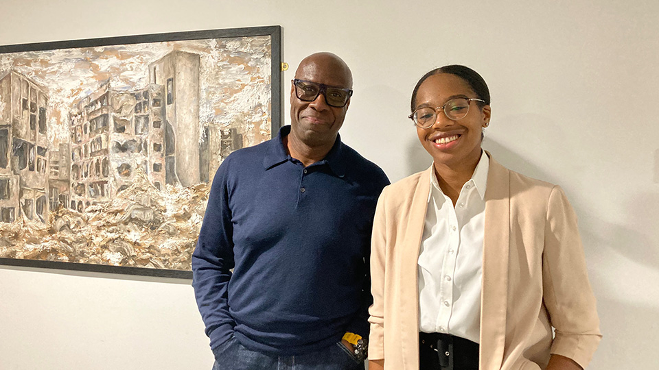 Photo of Mike Wedderburn and Renae Huggan-Broughton stood next to each other