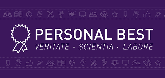 Purple banner promoting the Personal Best campaign
