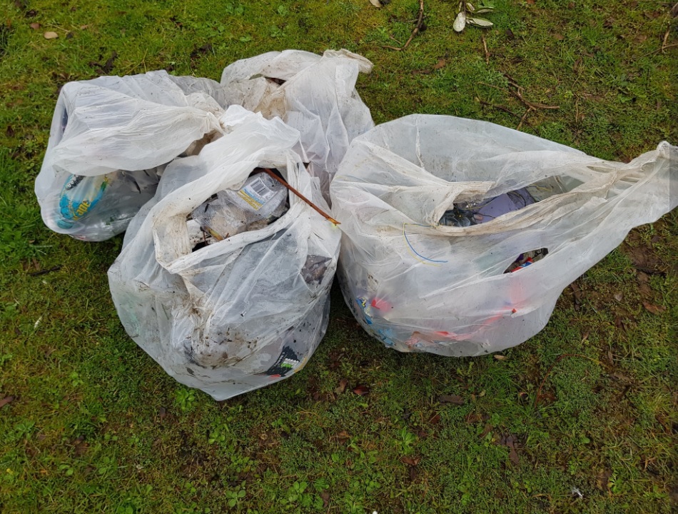 Pictured is rubbish collected by the Loughborough ploggers. 