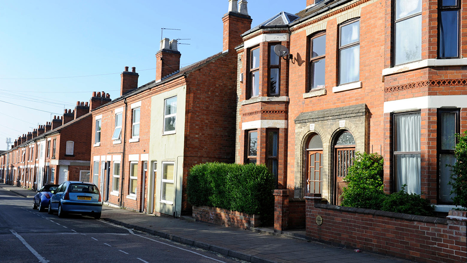 photo of houses on a road in Loughborough