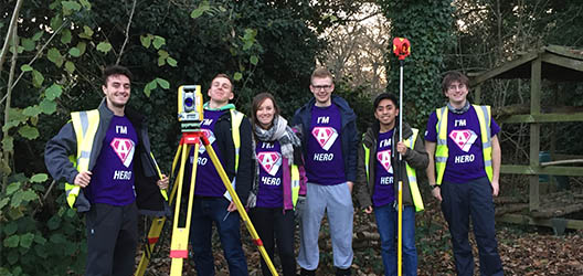 Engineering students working outside to support Nanpantan Scouts
