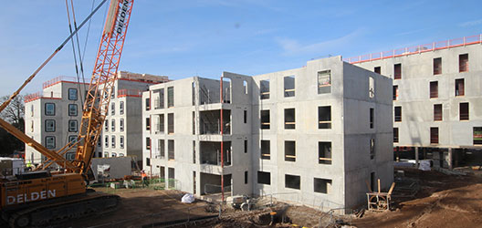 A photo of the progress of the Student Village Project in April