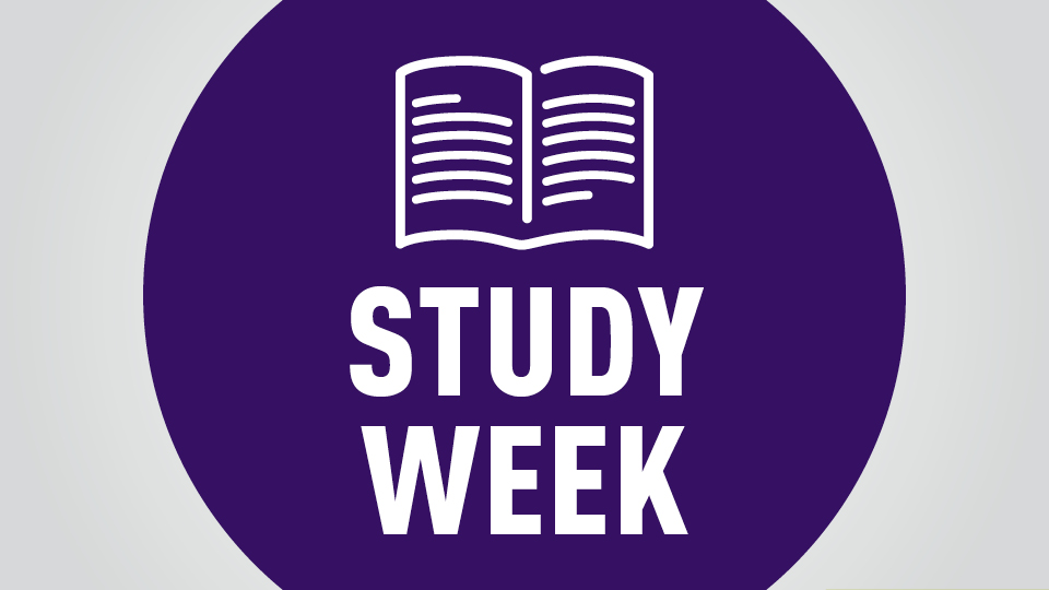 The words 'Study Week' below an icon of a book