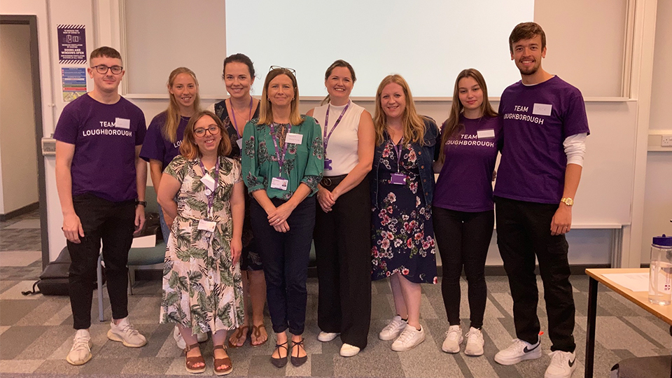 Photo of the SWAI team and student ambassadors who helped at the HeadStart Event on the Lboro campus