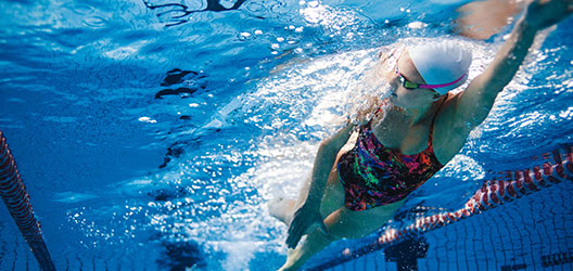 photo of a woman swimming