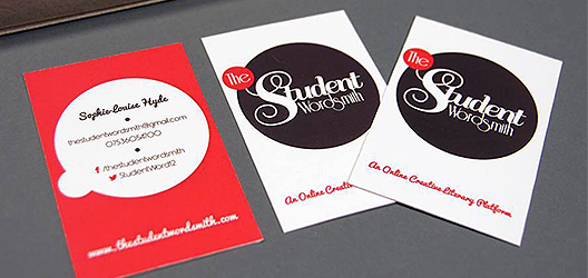 photo of business cards for The Student Wordsmith 