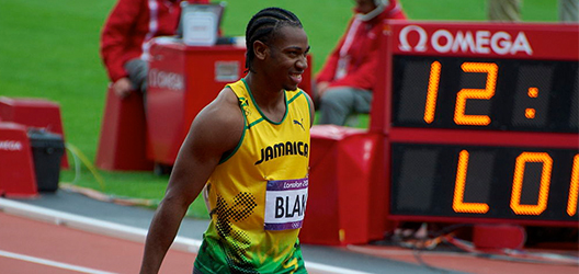 photo of athlete Yohan Blake on track