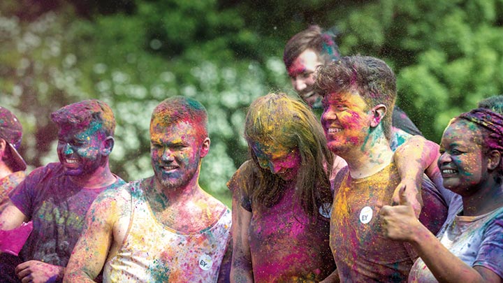Students during colour run