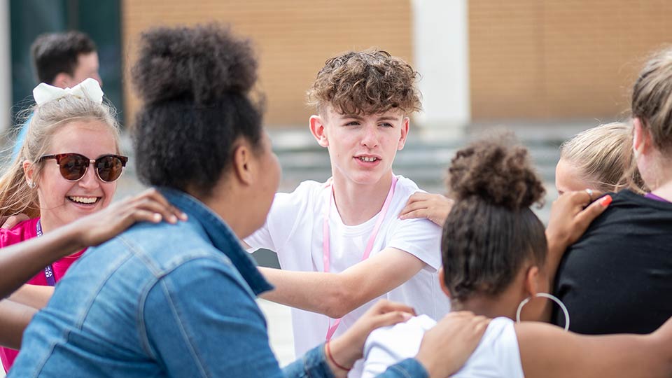 Young students having fun during a Loughborough University summer camp